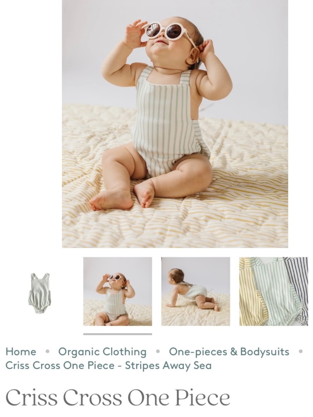 PEHR Criss Cross One Piece - 6/12 months